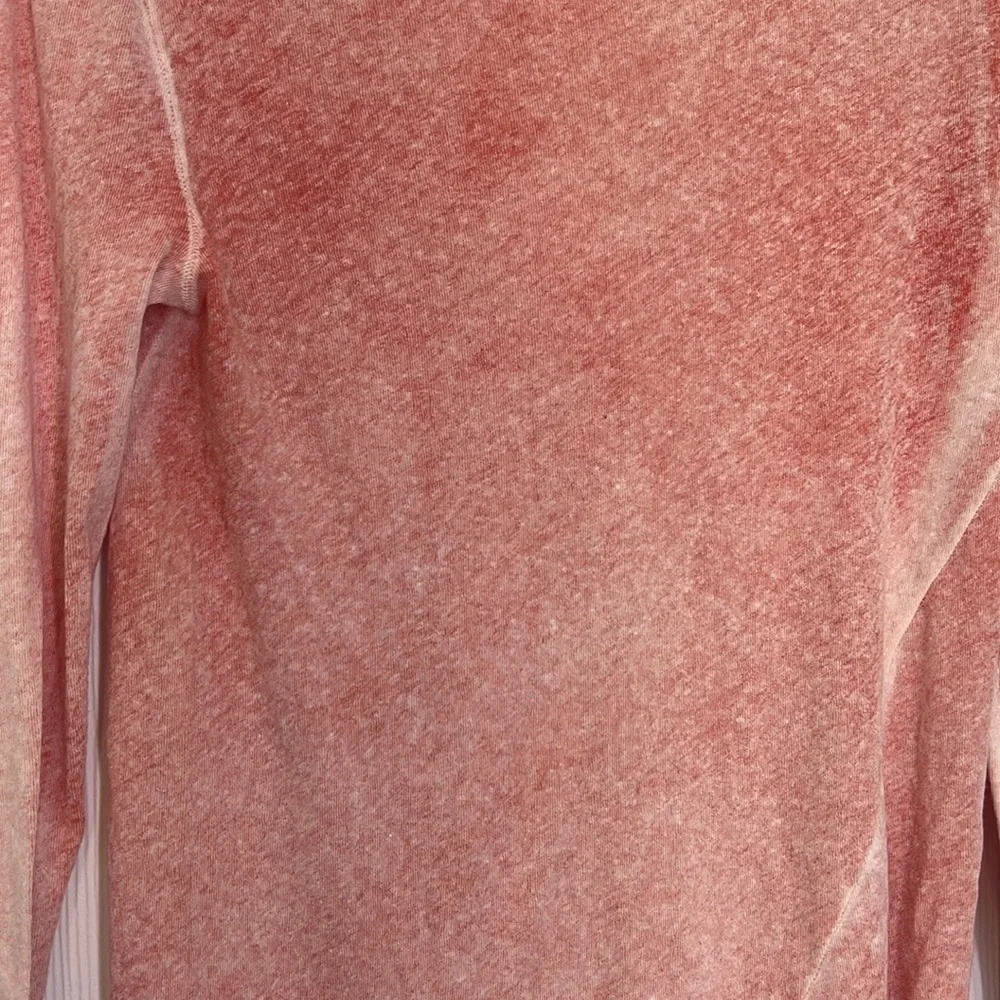 Free People - Long Beach Asymmetrical H Coral Mineral Wash Long Sleeve T Size XS